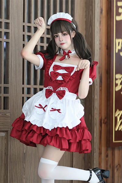 日系 セクシー クリーム 小甘え メイド服