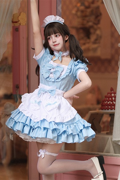 日系 セクシー クリーム 小甘え メイド服