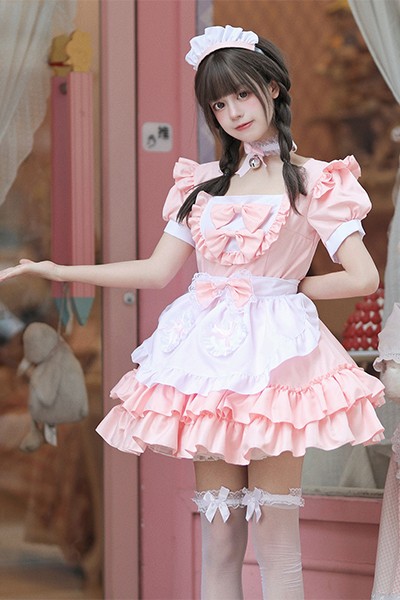 日系 セクシー クリーム 小甘え メイド服