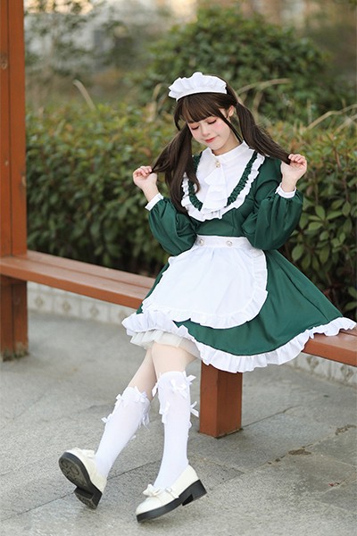 英式 メイド服 長袖 メイド