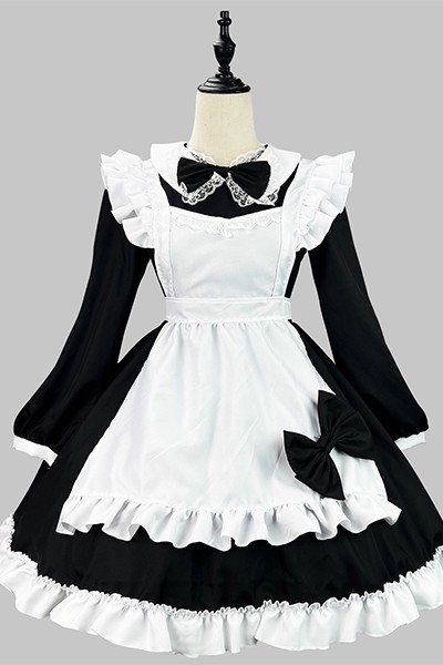 オリジナル 超萌え 日系 白黒 メイド服