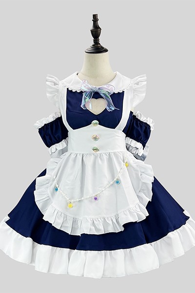 日系 ハート くり抜き メイド服