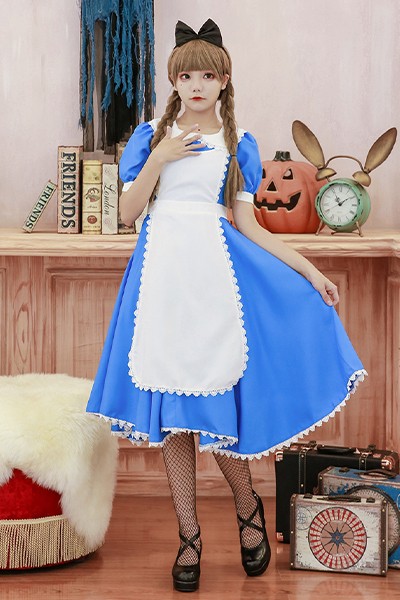 アリス ワンピース 青いプリンセスドレス メイド服