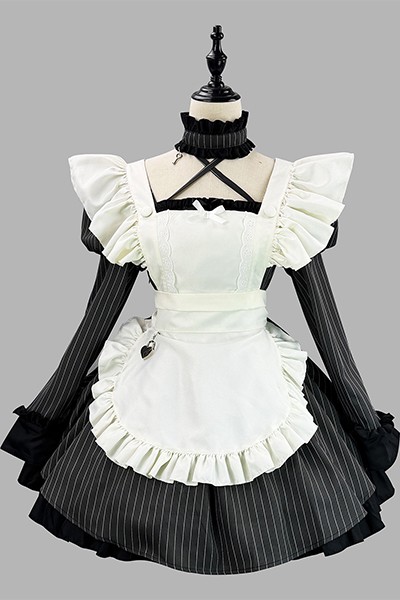 ストライプ メイド服