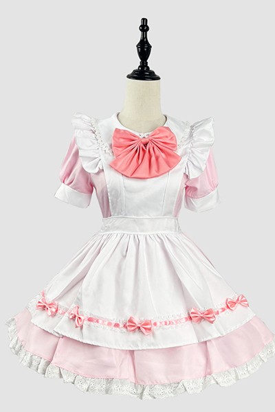 可愛い ピンク白 メイド服