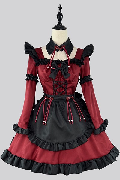 ゴシック 小悪魔 ロリータ メイド服