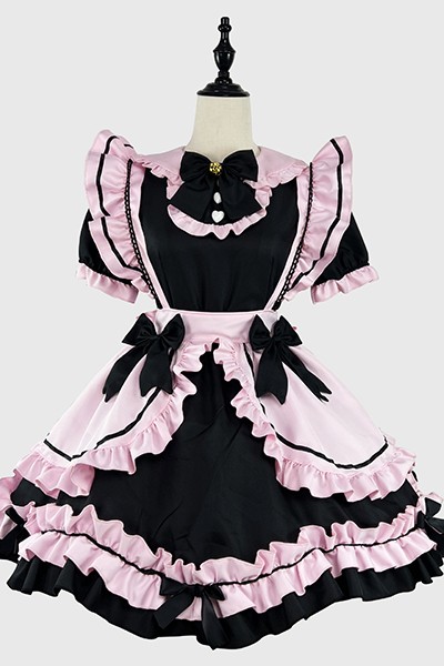 Lolita 黒ピンク メイド服