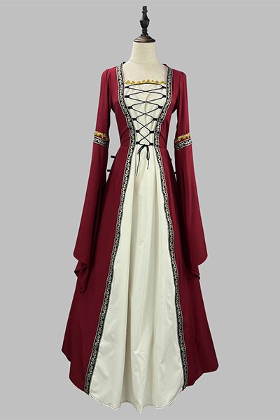 欧米 スクエアネック フレア袖