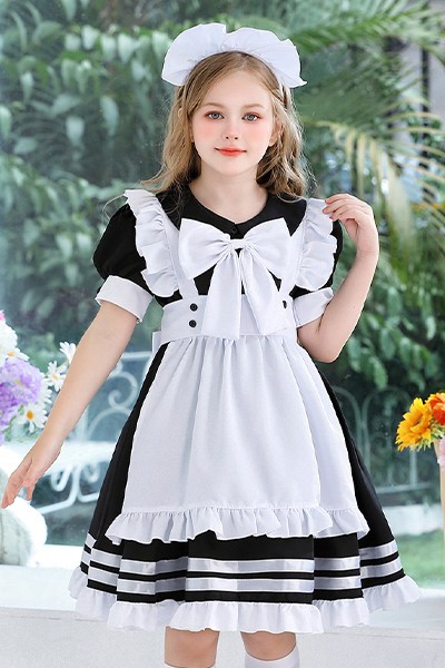 日本 女の子 黒 メイド服 子供