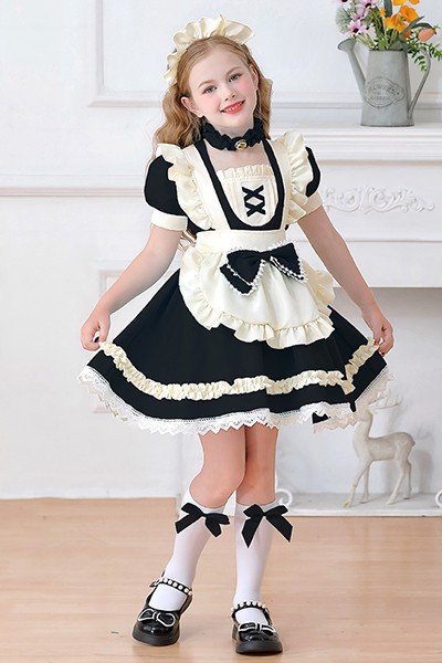 女の子 メイド服 子供 ロリータ 田園