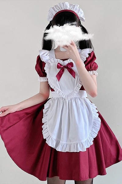 赤 メイド服 日本 アリス かわいい 軟妹