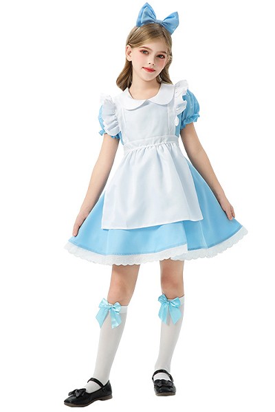 子供衣装 青 アリス メイド服