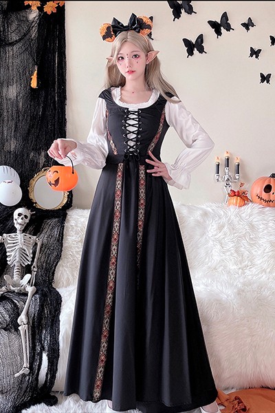 レトロ 宮廷風 魔女 ワンピース