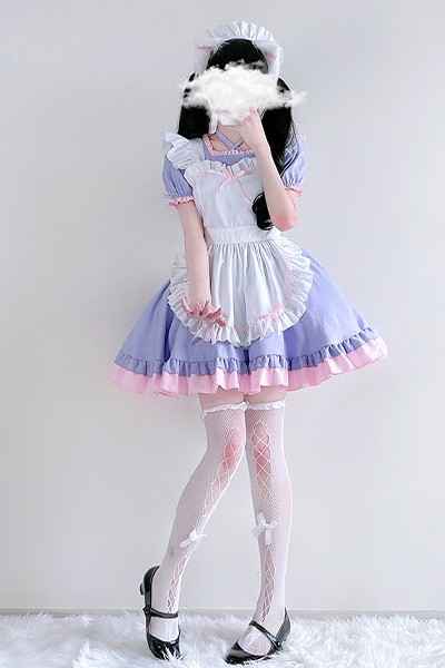 白黒 コス カフェ メイド服