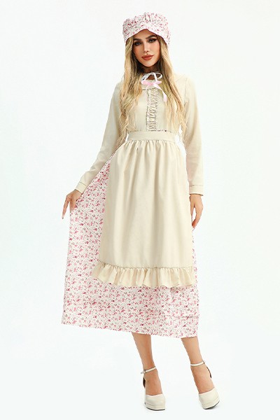 大人用衣装 欧米 田園風 花柄ドレス